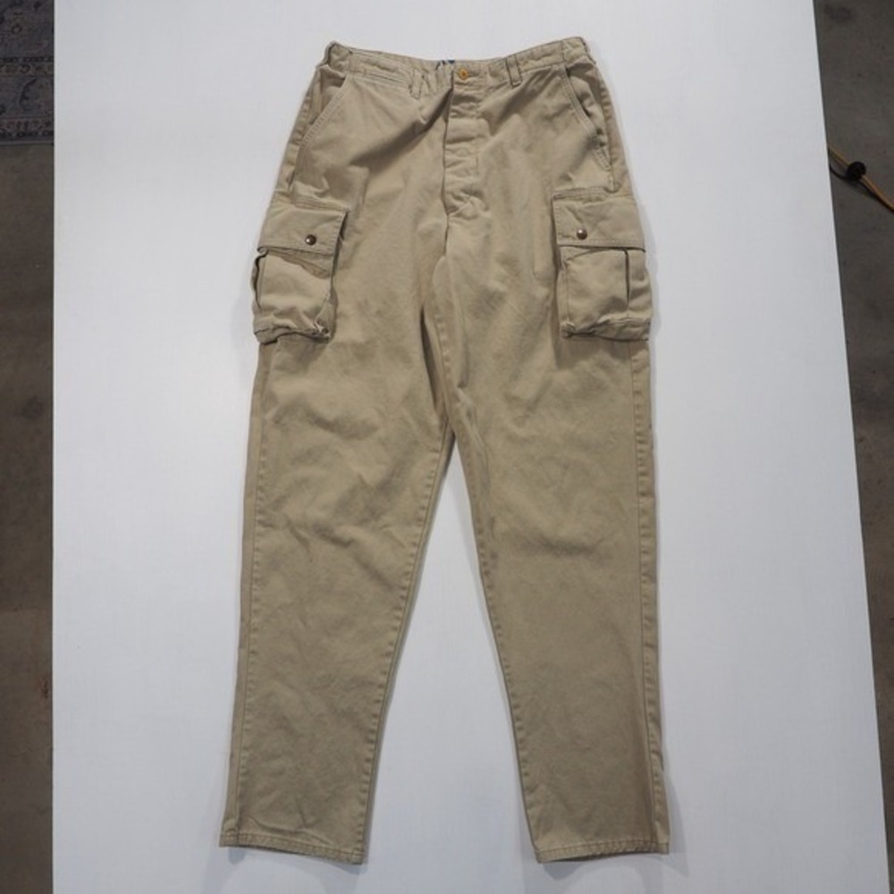Vintage Polo Ralph Lauren Pants Mens 34 Tan Paratrooper Cargo USA Made Utility